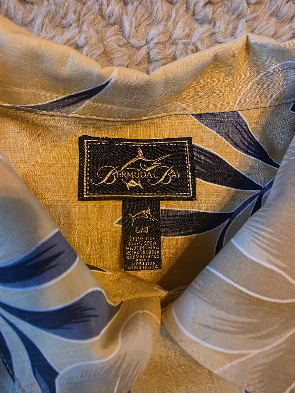 Silk Men's Short Sleeve Yellow Floral Button-Up Shirt - Picture 3 of 9